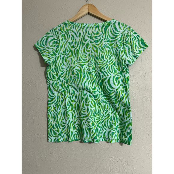 Vineyard Vines Green print V Neck Tee XS - Picture 2 of 3